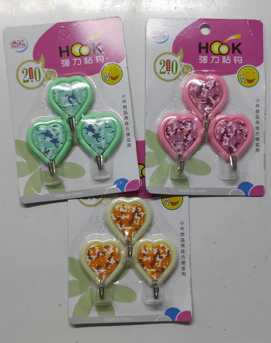 3pc set Self Adhesive Wall-Mounting Hooks