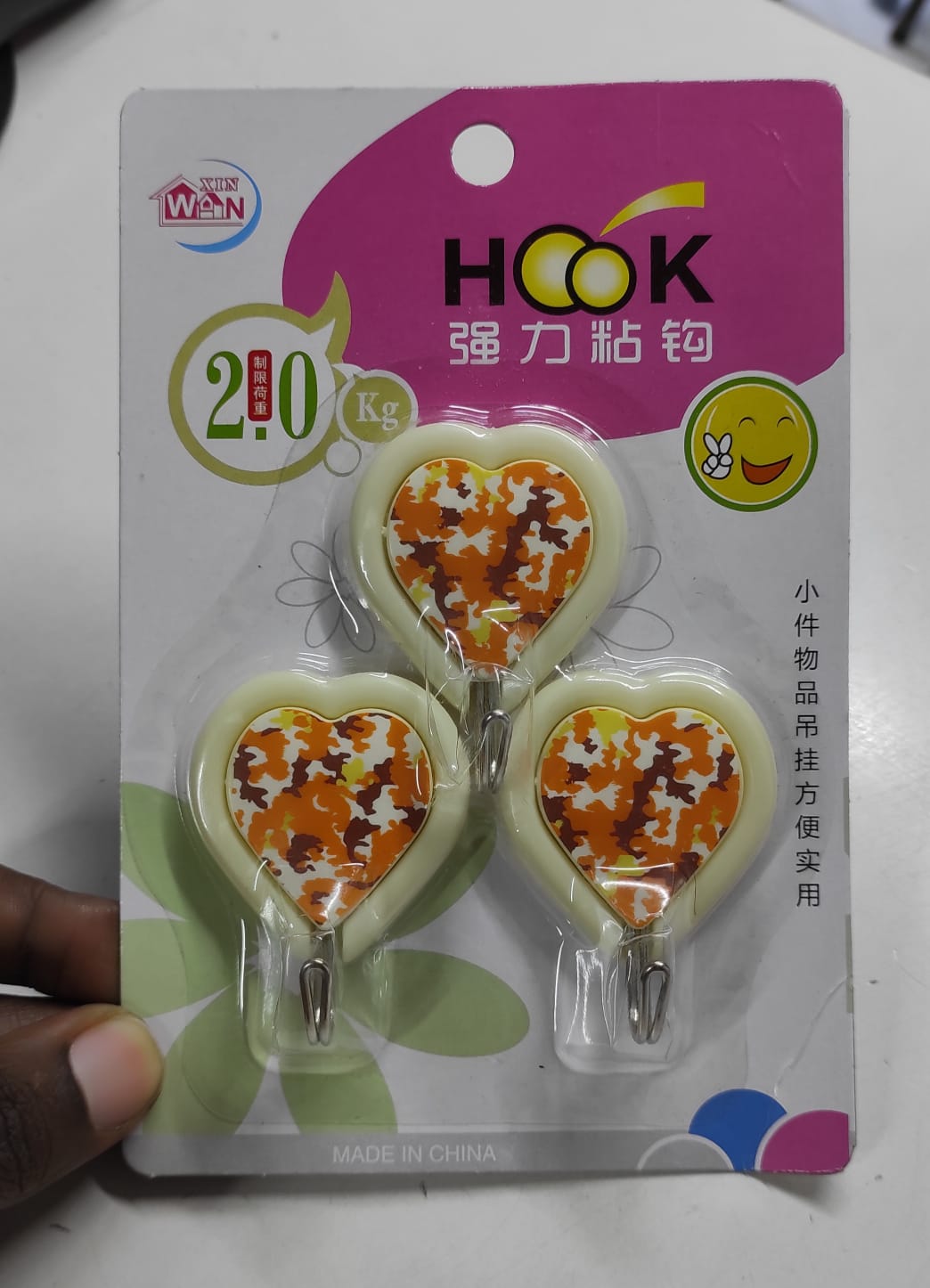 3pc set Self Adhesive Wall-Mounting Hooks