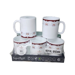6pcs Signature Borosil Deco Mug 32cl