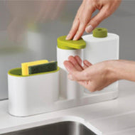 The soap pump supplied with the white and green Joseph Joseph SinkBase Plus caddy set.