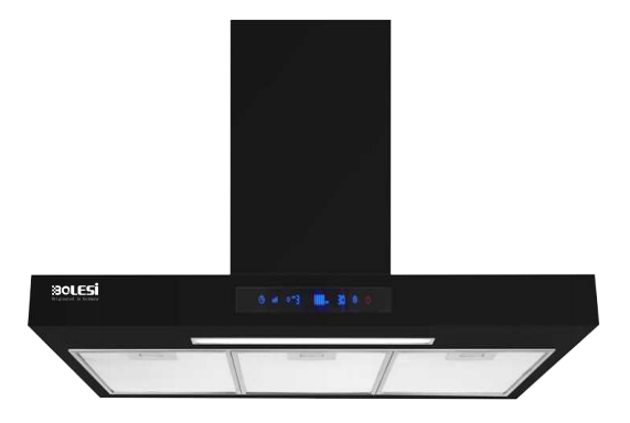 Bolesi T-18 Range Hood 90cm T-Shape Kenya | Touch and Gesture Control, 3 Speeds, LED Strip Lights, Washable Aluminium Filters