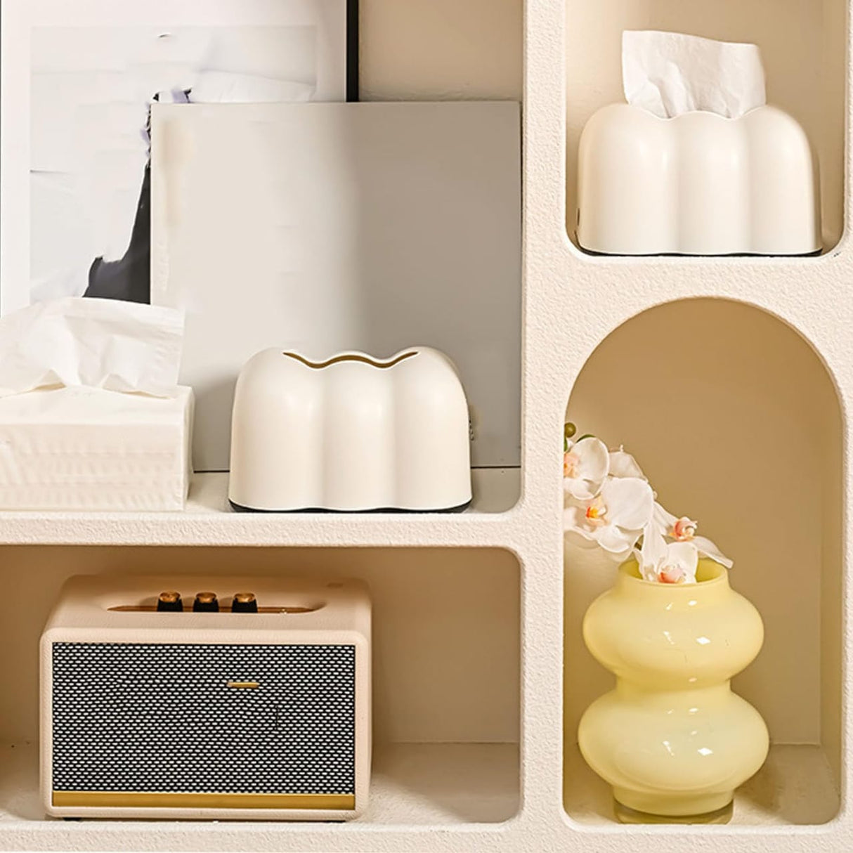 Unique Clouds Tissue Storage Box Novelty Clouds Pattern Tissue Box Paper Case For Modern Room Accessory
