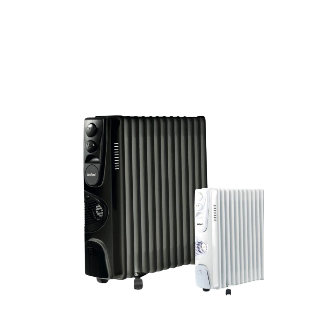 Sanford 2900W Oil Heater with 13 Fins – Turbo Fan Boost, 3 Power Settings, Overheat Protection & Caster Wheels Fast-Heating Radiator for Large Rooms