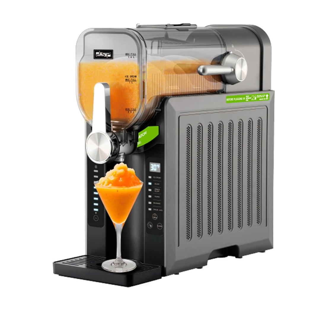 Dsp Frozen Dessert & Slushie Maker – 1500W Electric Ice Drink Machine with Compressor Cooling, 6 Preset Modes, Adjustable Thickness | Stainless Steel