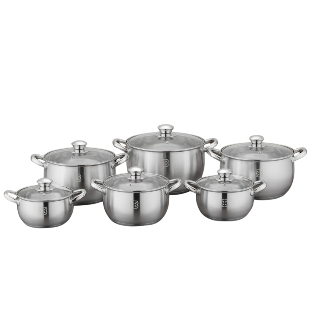 Edenberg Premium Stainless Steel Cookware Set 12pcs | Sufurias 2.1L–6.5L Kenya