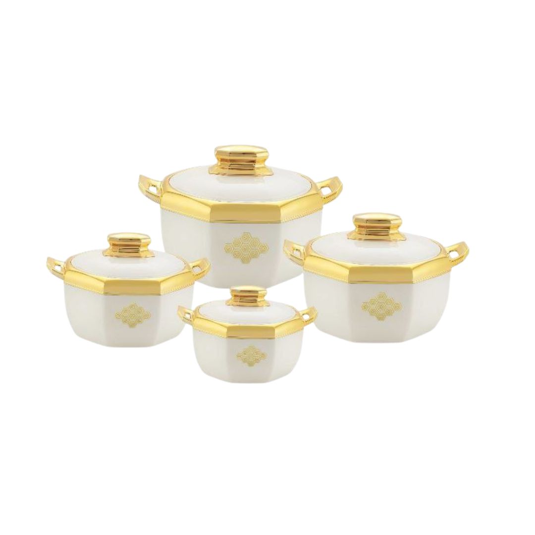 4Pc Plastic Hot Pot Set Thermal Insulated Casserole Rocco Hotpot Warmer Serving