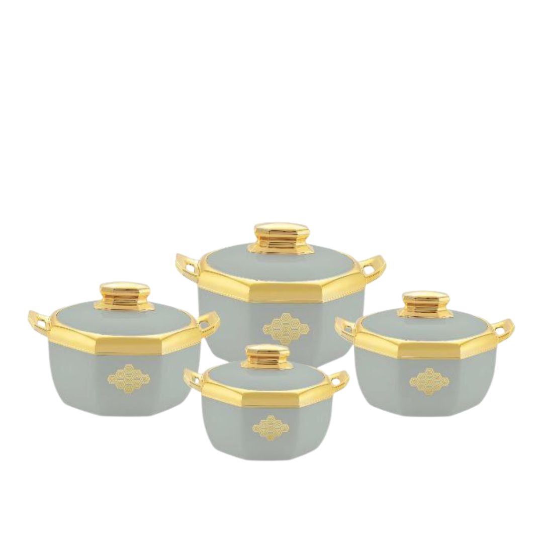 4Pc Plastic Hot Pot Set Thermal Insulated Casserole Rocco Hotpot Warmer Serving