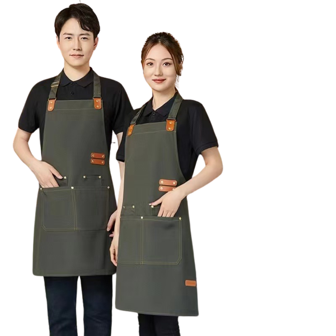 Canvas Chef Apron Cross Back Apron for Men and Women with Adjustable Straps and Large Pockets Canvas Apron