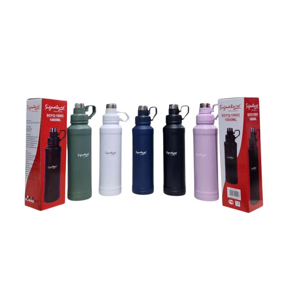 Signature 1000ML Stainless Steel Vacuum Flask – Leak-Proof, Insulated & Travel-Ready