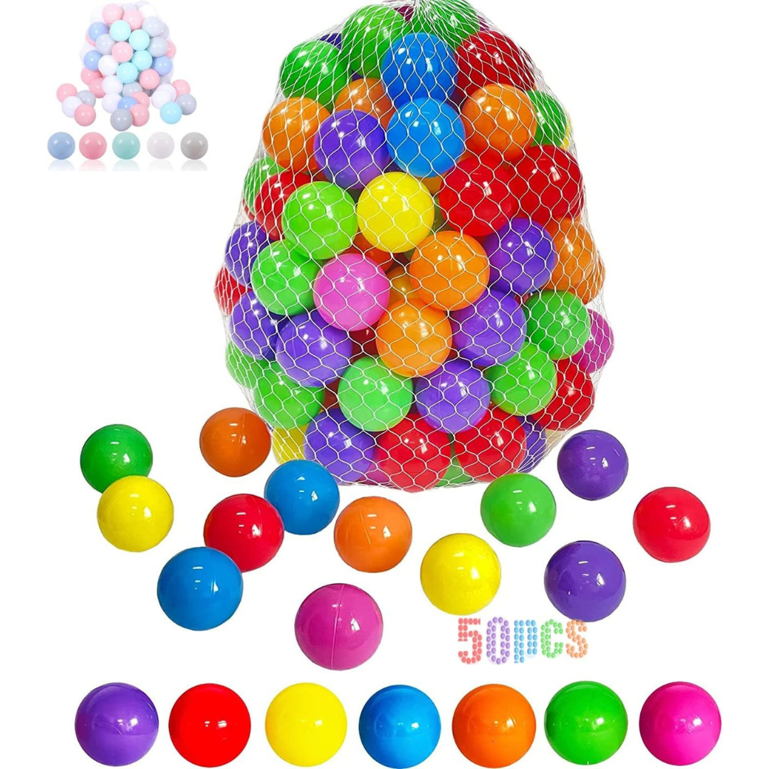 Colorful Non Toxic Soft Plastic Balls for Kids Tent, Play House, Pool, Pond Swim Tent Toys 100pcs