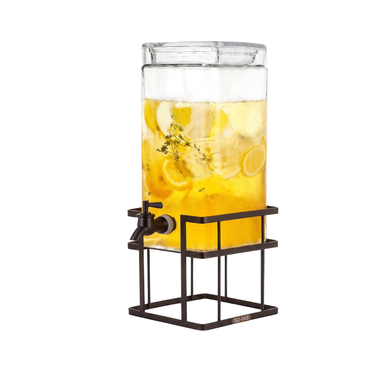 Danny Home Glass Juice Dispenser with Tap & Stand | Large Beverage Dispenser for Juice, Water & Drinks