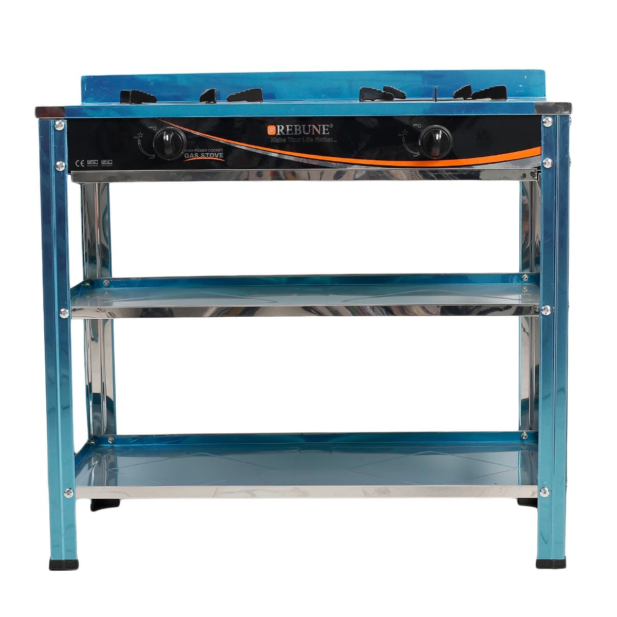 Rebune 2 Burner Standing Gas Cooker with Cabinet