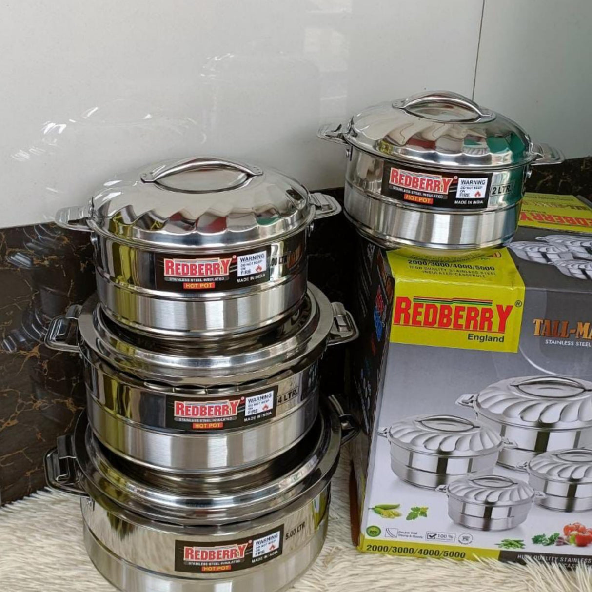 Redberry 4 Pcs Stainless Steel Tallmax Hotpot Set