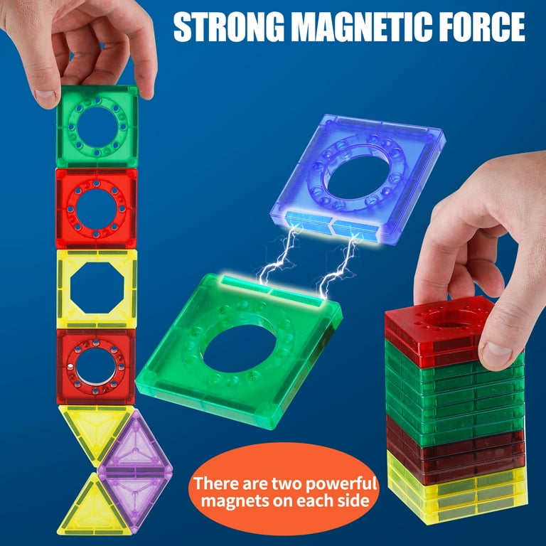 100 PCS 3D Light Magnetic Tiles Kids Building Blocks Toys Educational