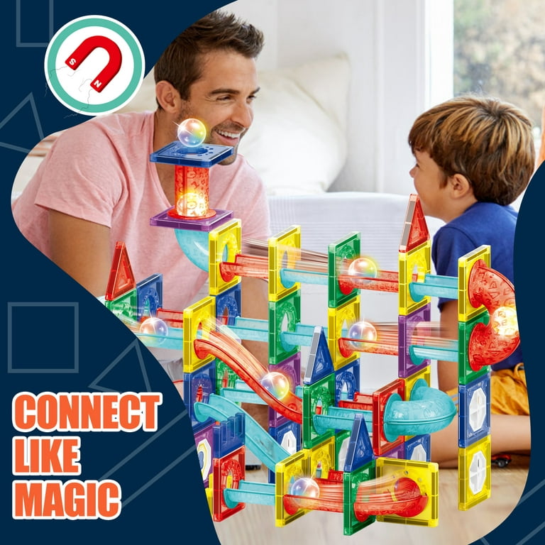 100 PCS 3D Light Magnetic Tiles Kids Building Blocks Toys Educational