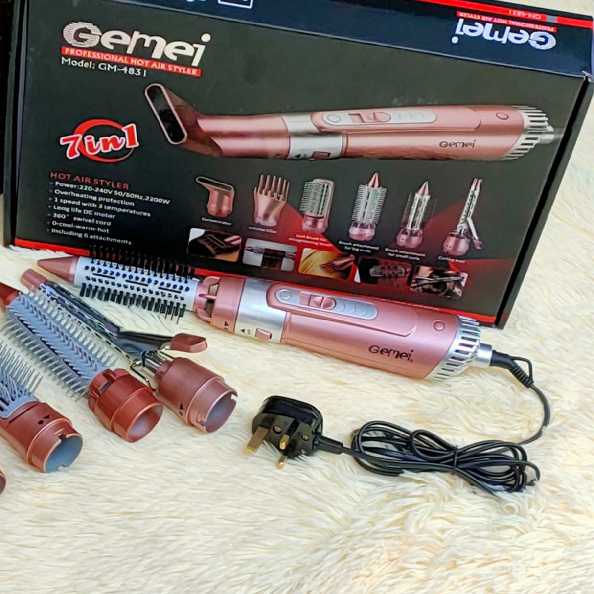 Gemei 7 in 1 hair styling set