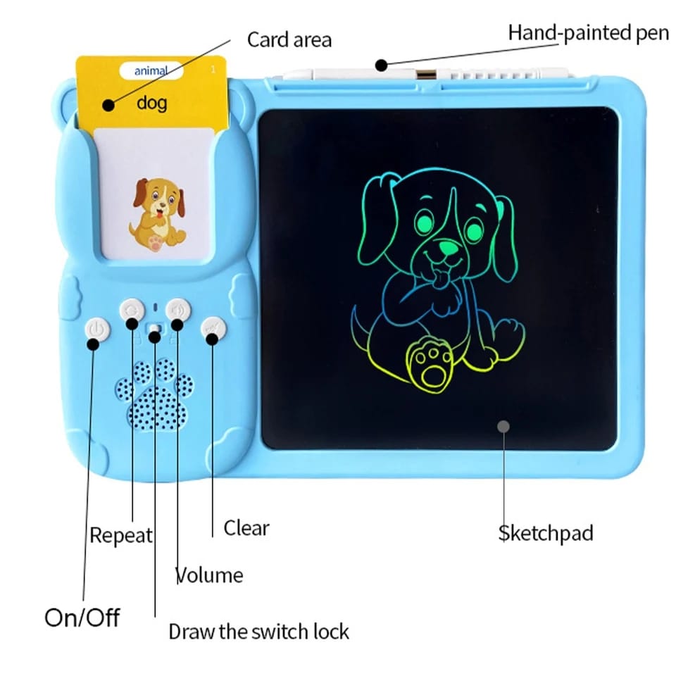 2 in 1 talking flashcards with an LCD writing pad.