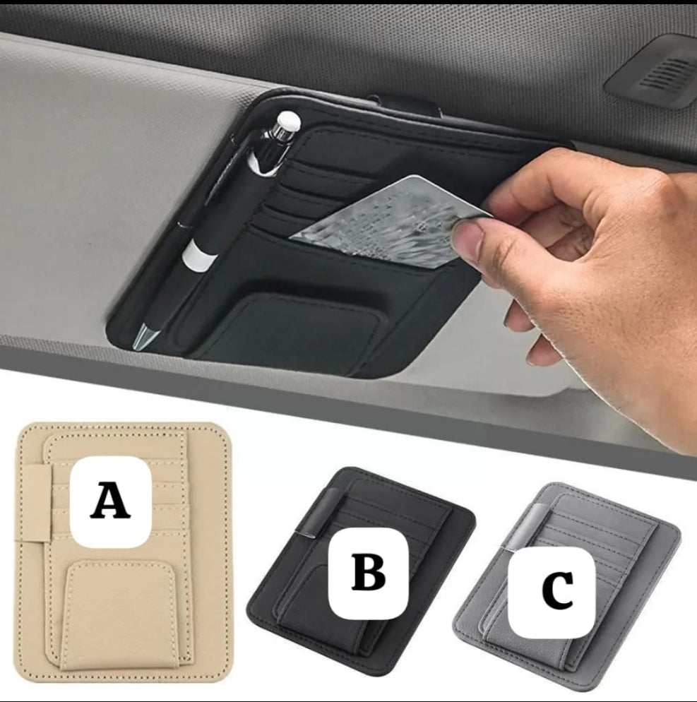Car sun visor organizer