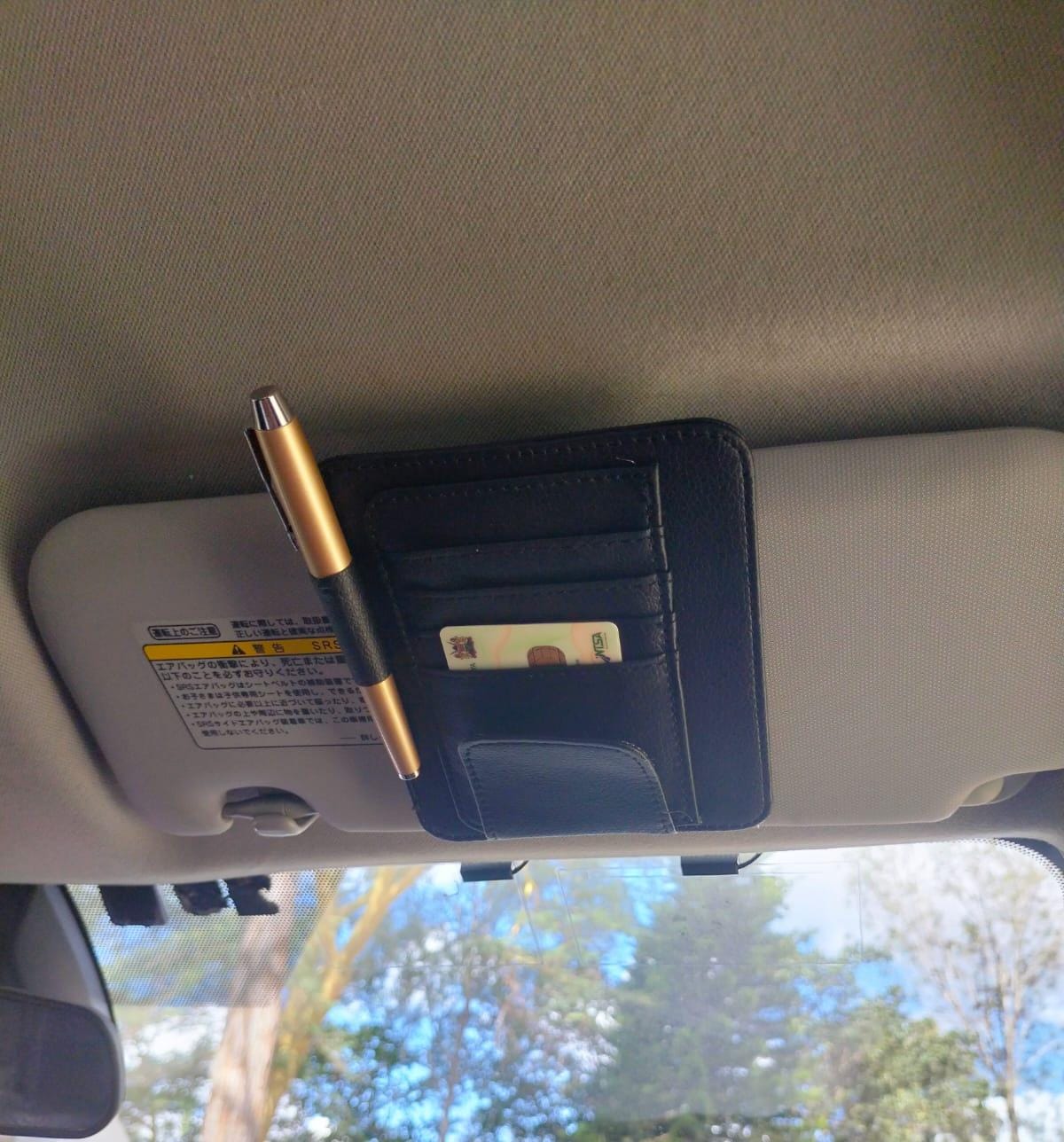 Car sun visor organizer