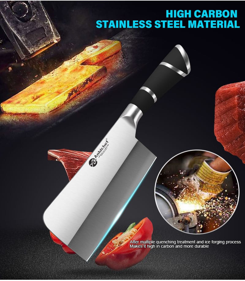 9-Piece Stainless Steel Kitchen Knife Set with Acrylic Block, Shears & Sharpener