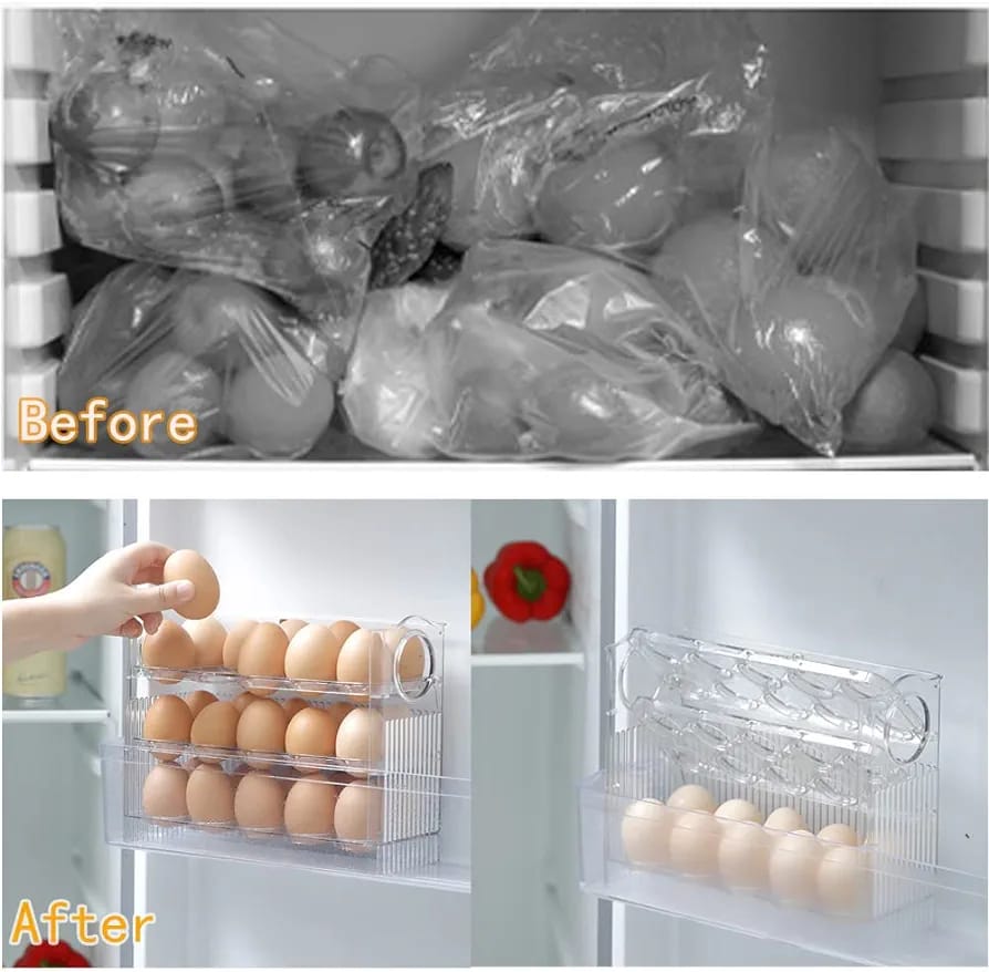 Transparent Flip Egg Box Organizer