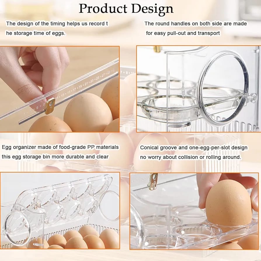 Transparent Flip Egg Box Organizer