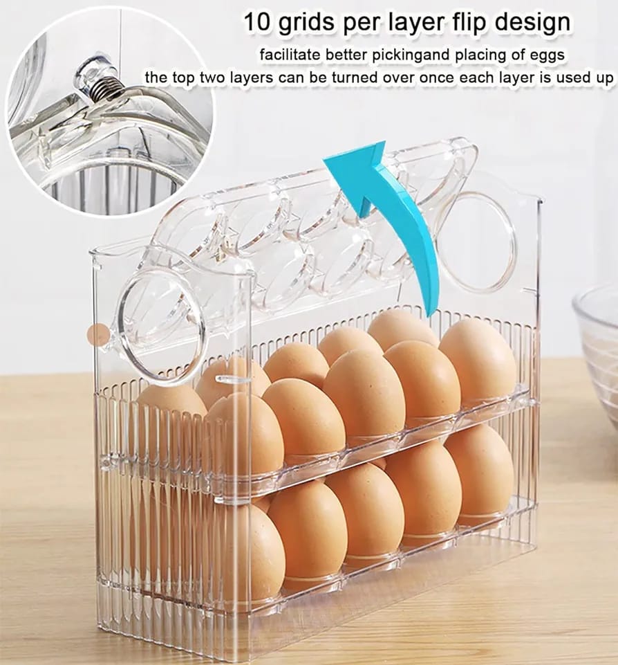 Transparent Flip Egg Box Organizer