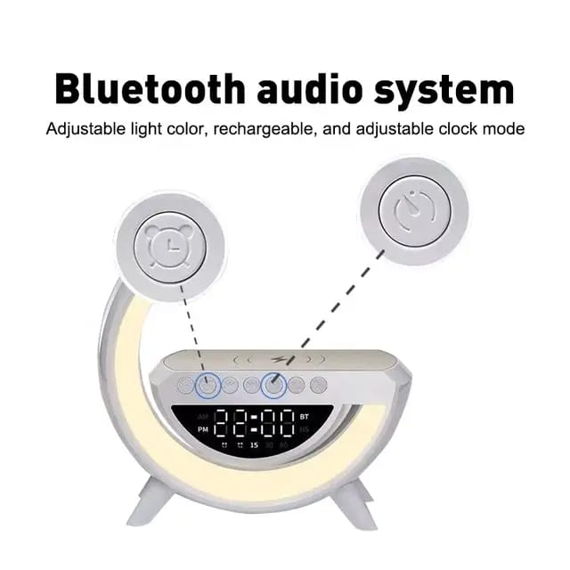 Big G Smart Night Light Wireless bluetooth speaker with Clock and alarm clock