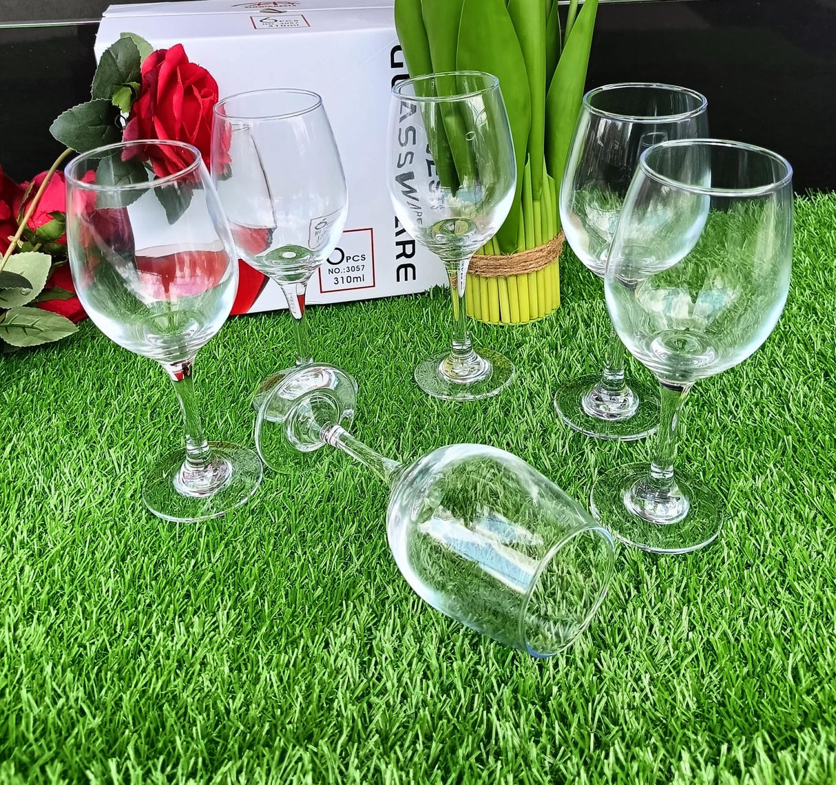 A set of 6 wine glasses