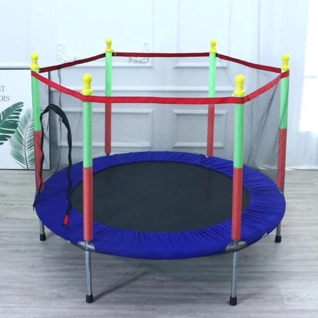 4ft Kids Trampoline with Safety Enclosure Net Indoor Round Trampoline for Kids
