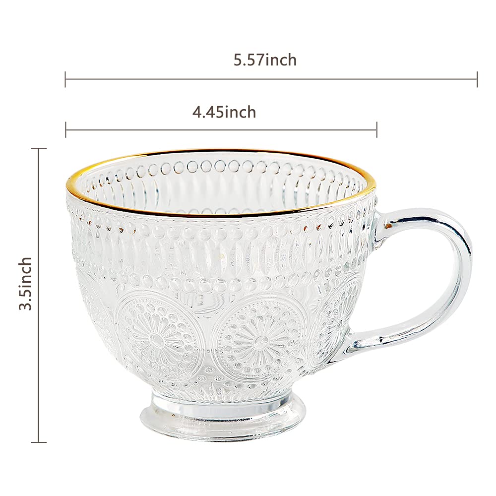 Set of 3 Romantic premium water/tea glass set