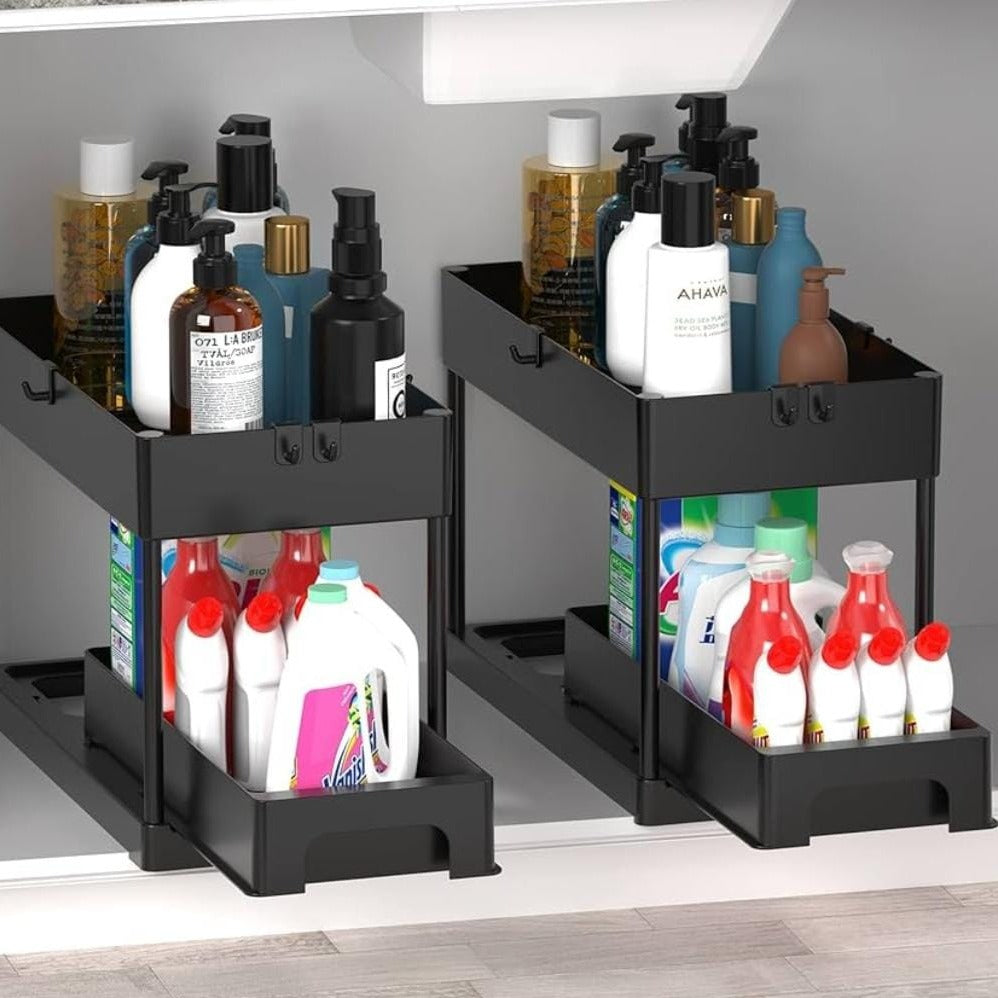 Detachable 2 layer smart golden baby multipurpose spice rack with bottom drawer