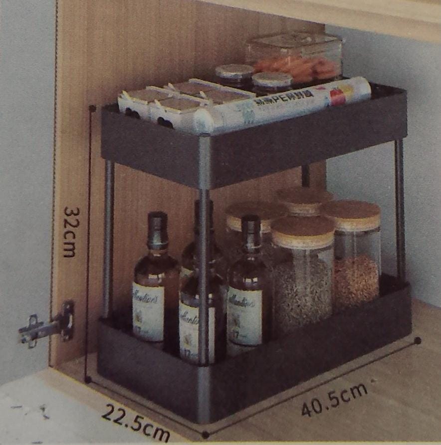 Detachable 2 layer smart golden baby multipurpose spice rack with bottom drawer