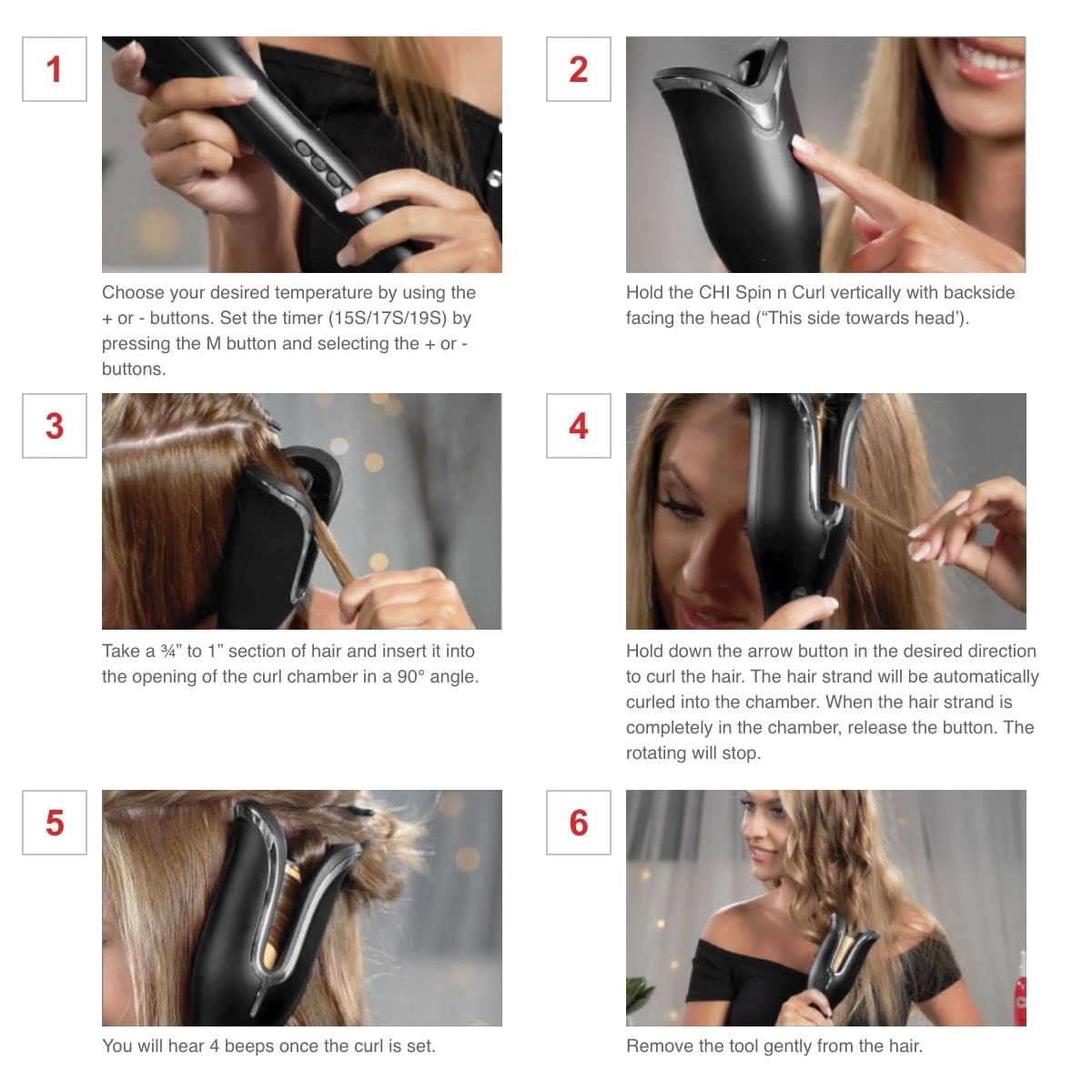Hair spin and curl tool