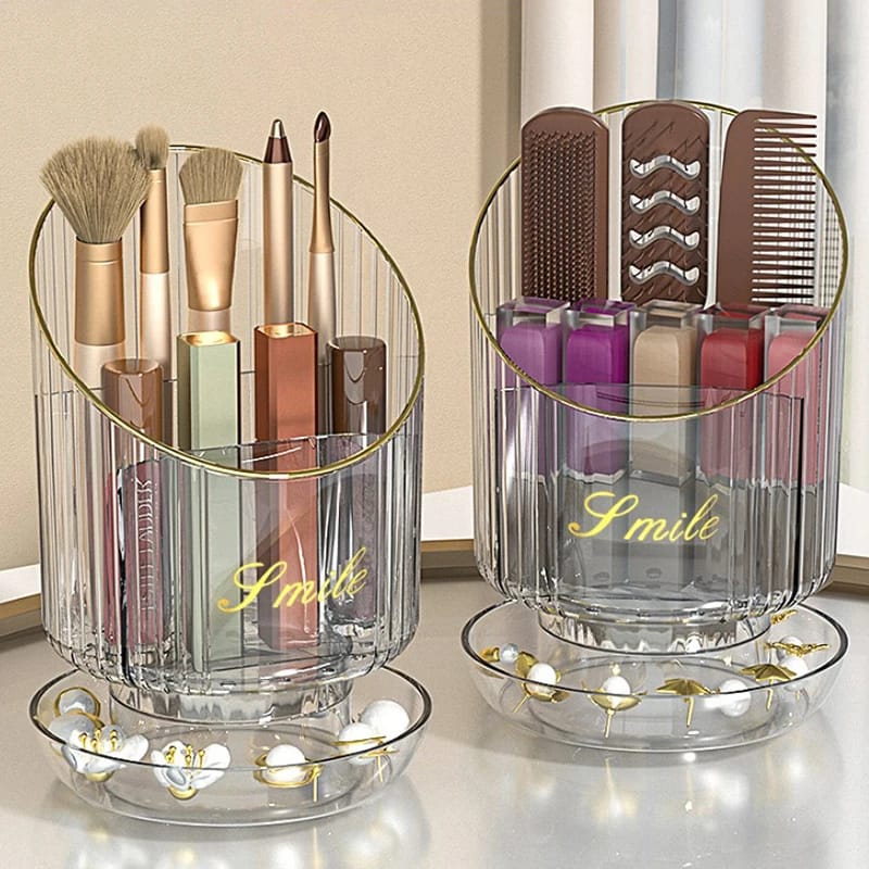 360° Rotating makeup brush holder.