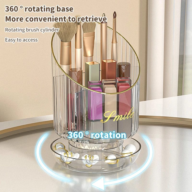 360° Rotating makeup brush holder.