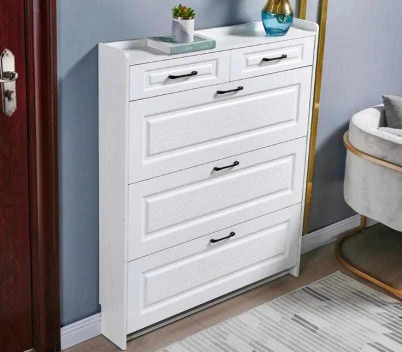 Bucket Flip Shoe Cabinet – Modern Slim Shoe Rack with Flip-Top Storage | High-Capacity Entryway Organizer for Homes in Kenya