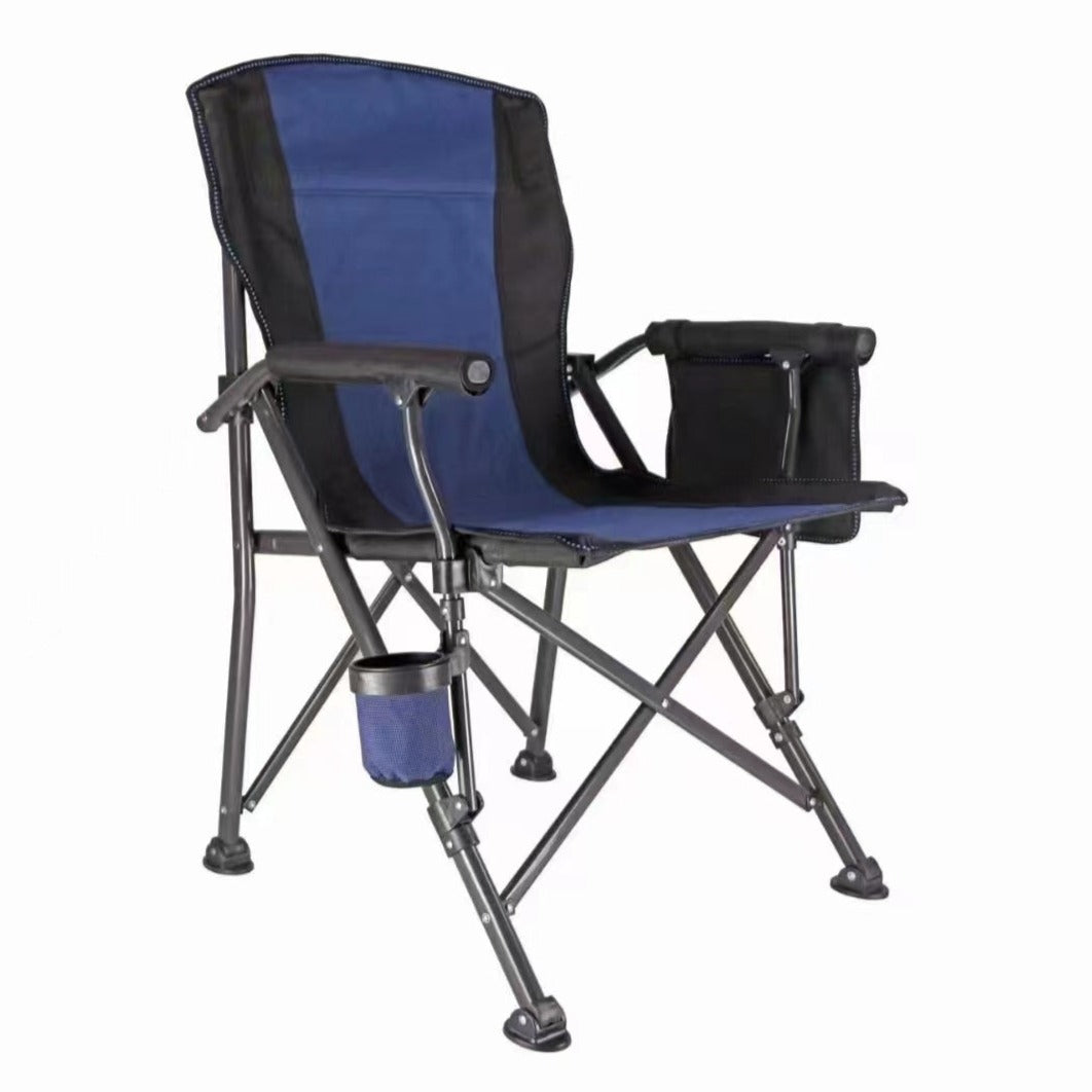 Folding Camping Chair Heavy Duty Support Outdoor Chairs with Arm Rest Cup Holder and Portable Carrying Bag for Fishing Garden Picnic and Travel