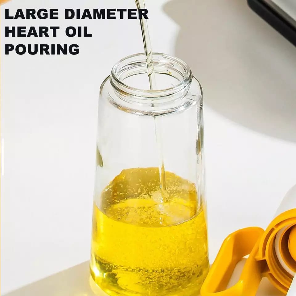 Transparent Glass Multifunctional Oil Dispenser with BBQ Brush Oil Dropper Bottle with Silicone Brush Kitchen Tool