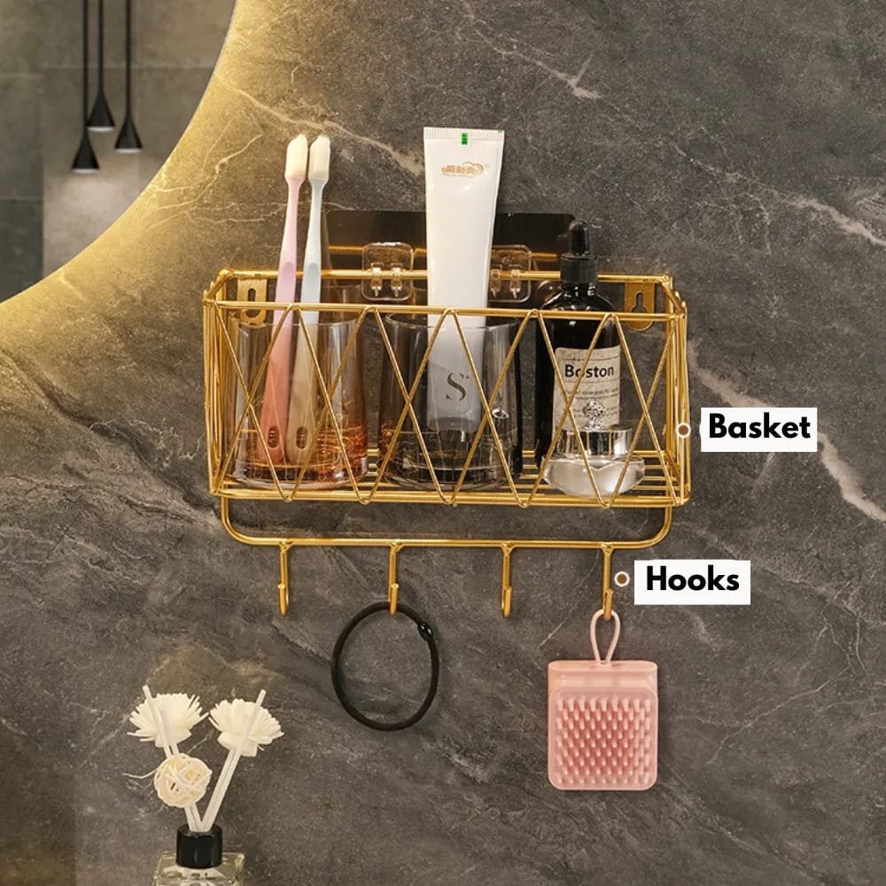 Bathroom Shelves Wall Hanging Storage Basket