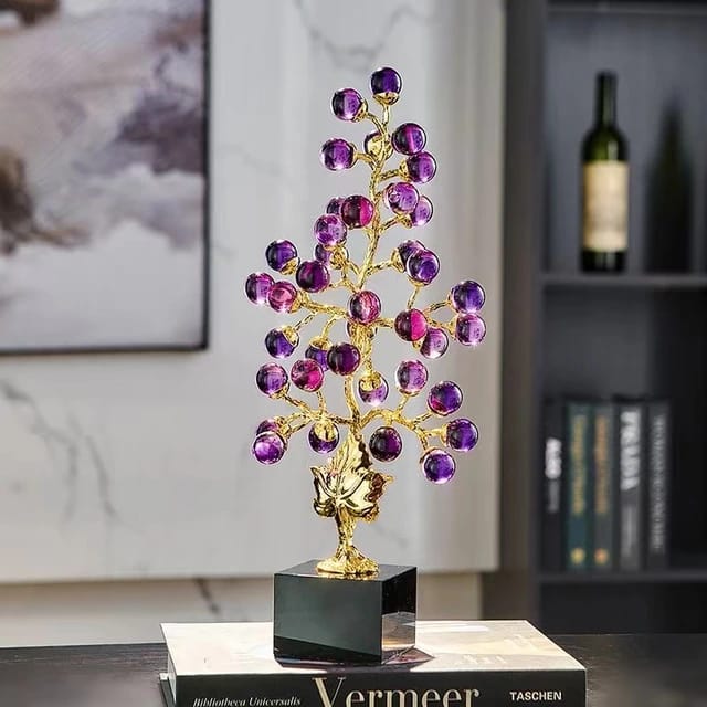 Crystal Tree Handicraft Ornament Grape Vine Colorful Imitation