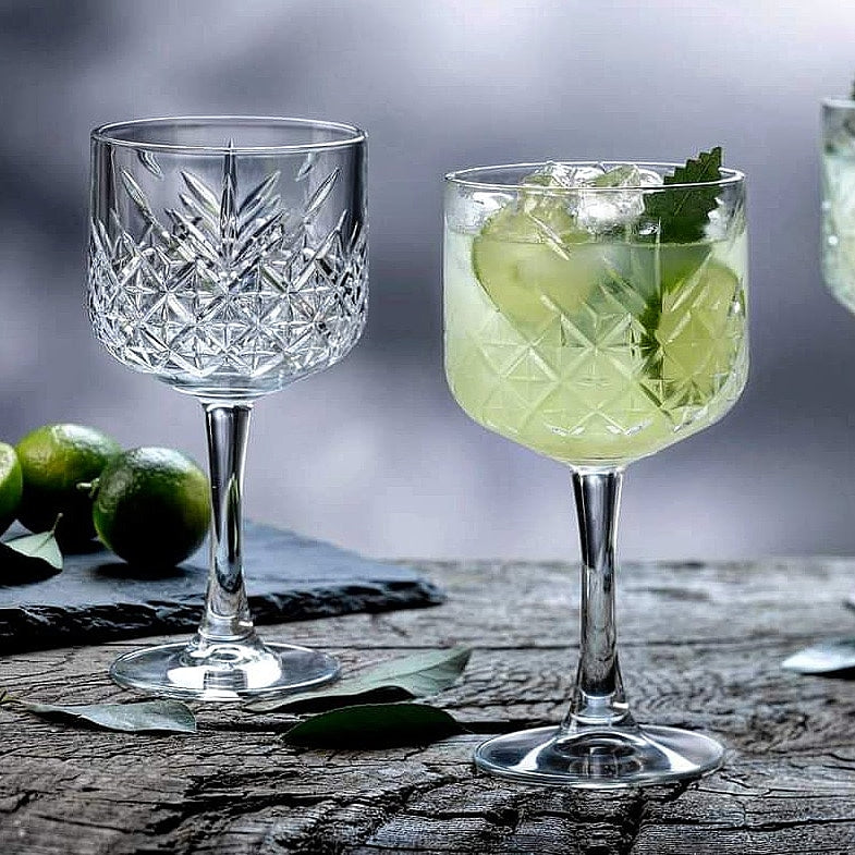 Heavy Duty Quality Crystal Cut Goblet Glasses (Set of 2)