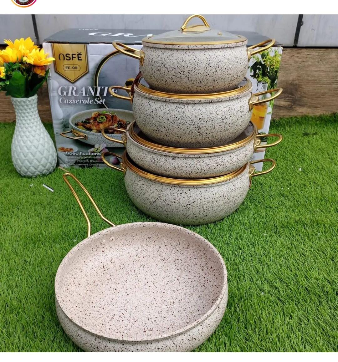 9PCS GRANITE COATING KITCHEN COOKWARE SET