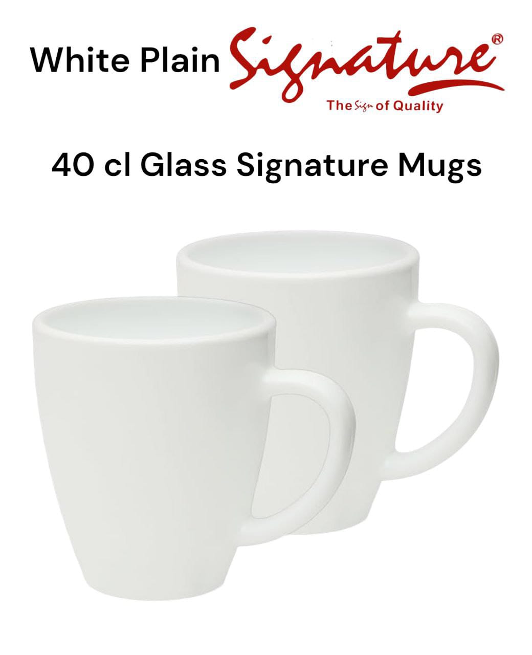 40 cl Glass Signature Mugs . 6pcs