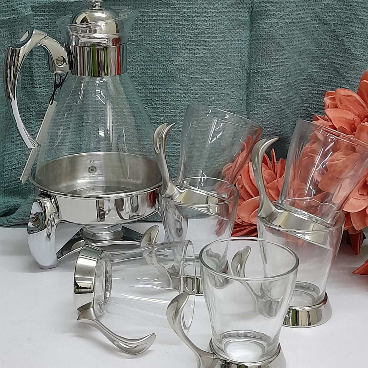 Set of 6 Elegant Moroccan Tea Glasses – 150ml | Arabic-Style Tea Cups for Chai & Coffee