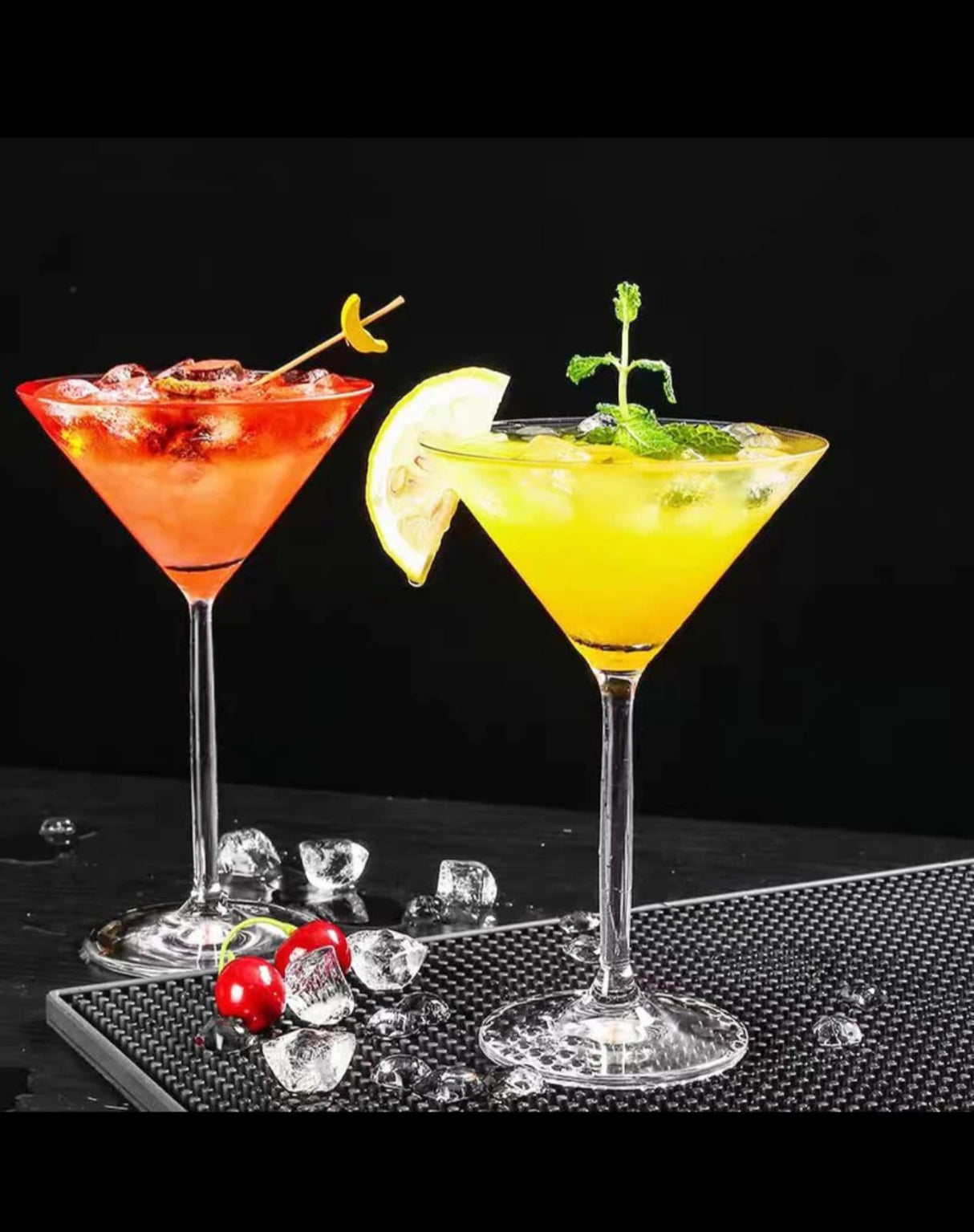 Martini Glasses Set of 6 Hand-Blown Crystal Cocktail Goblets (190ml)