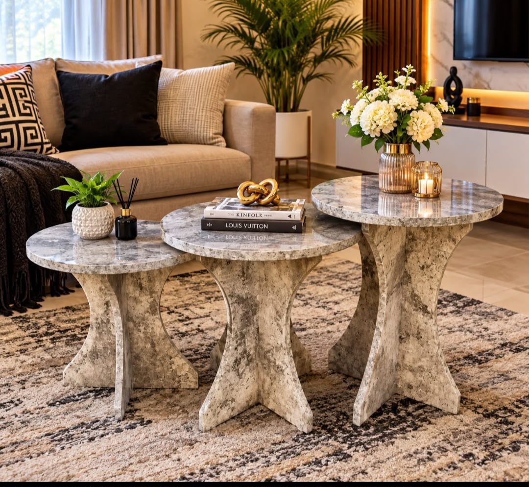 Modern 3 in 1 executive wooden table set with coated mdf top
