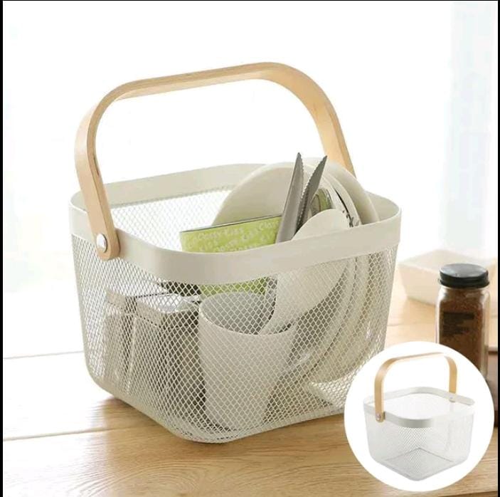 Multipurpose Mesh Storage Basket with Handles Fruit, Vegetables & Household Organizer