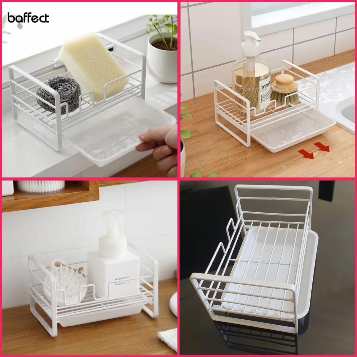 Sink Caddy with Water Draining Tray