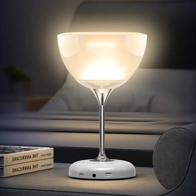 Novel wine glass bedside lamp